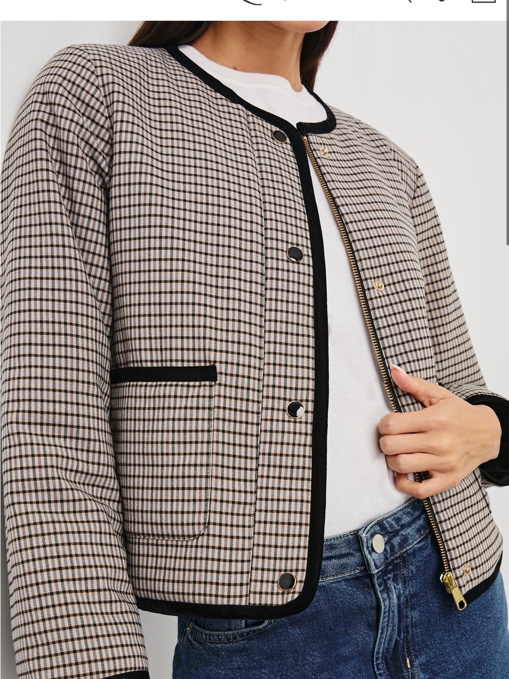NWT Rails Nota Quilted Check Jacket Sz Med